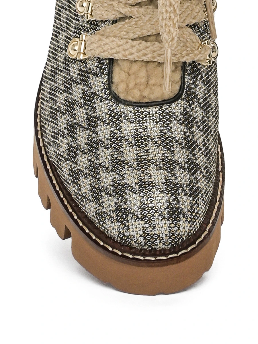 Текстильные ботинки с узором pied-de-poule